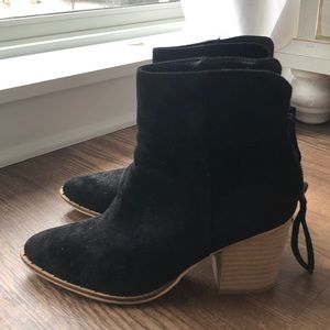 Black suede booties 7.5